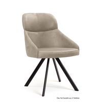 ESSZIMMERSTUHL drehbar (4er-Set) Diann 52x82x63 Schwarz/Natur - Schwarz/Naturfarben, Kunststoff (63/82/52cm) - 58aufmkessel