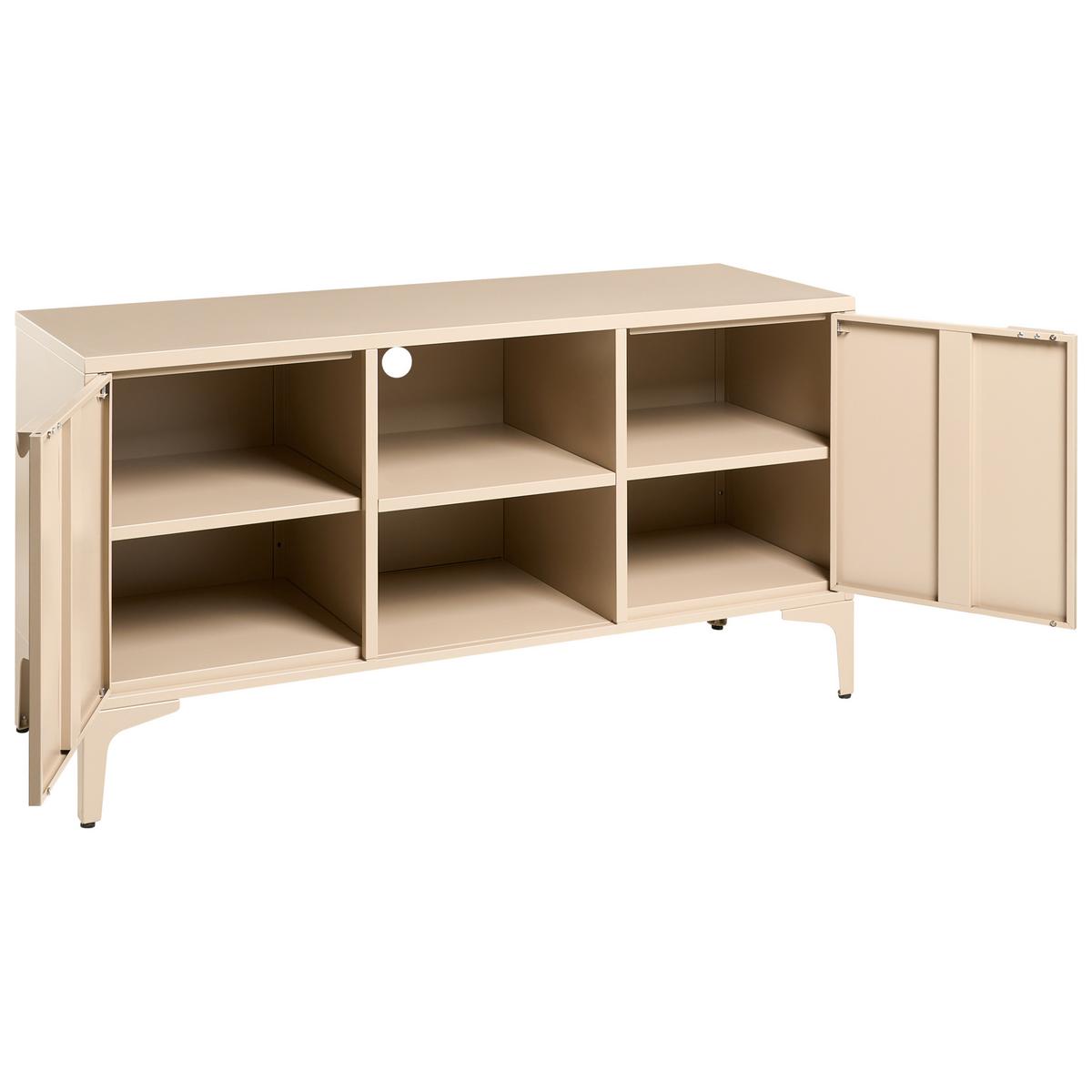 TV-MÖBEL Metall Beige Ardura - Beige, Metall (120/64/40cm) - Beliani