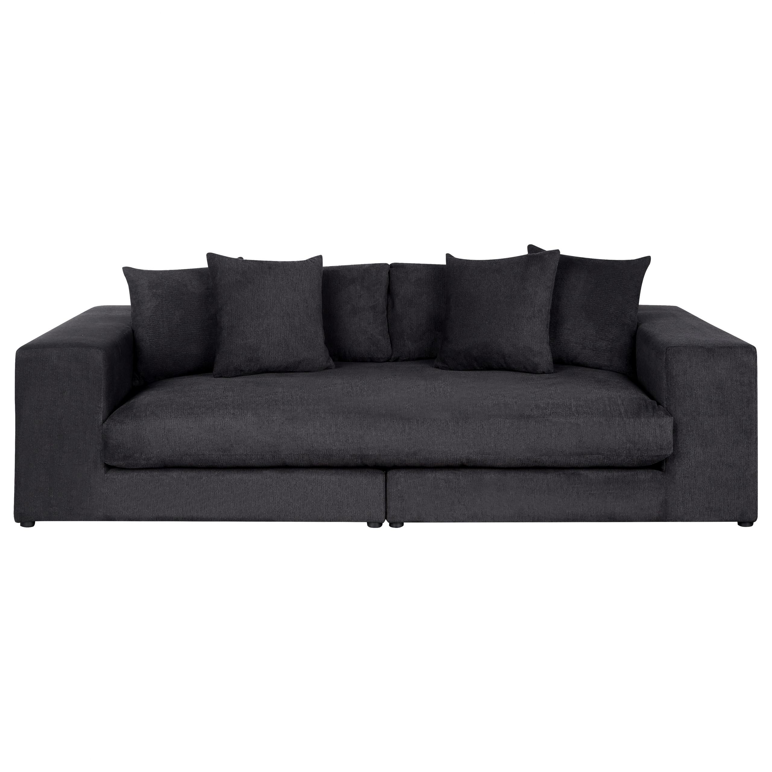 3-SITZER-SOFA schwarz mit Kissen Glorvika - Schwarz, Textil (240/58/120cm) - Beliani