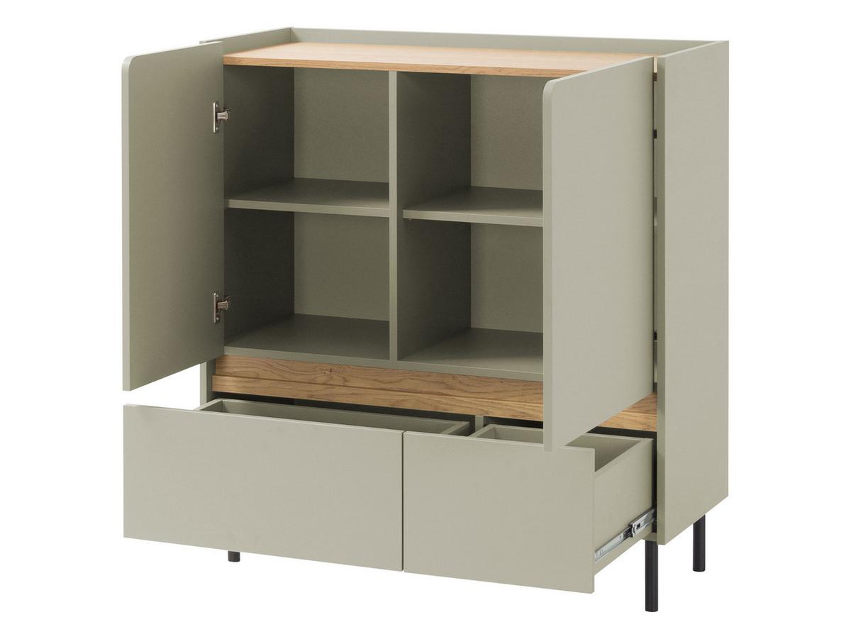 KOMBIKOMMODE Luca LC09 - Sandfarben/Schwarz, Holzwerkstoff/Metall (95/105/40cm) - MIRJAN24