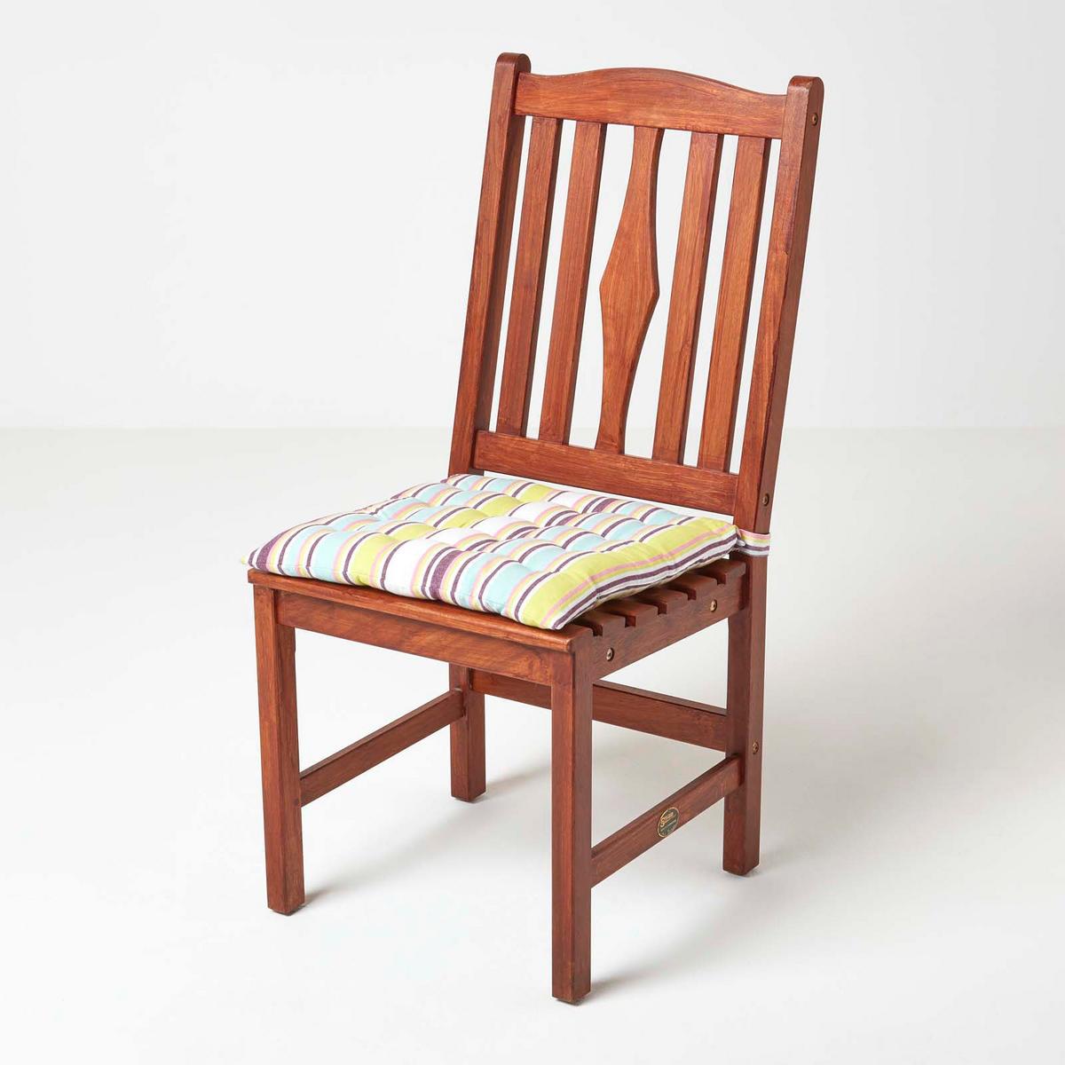 STUHLKISSEN 4er-Set, Osaka bunt gestreift 40/40/5 cm - Multicolor, Textil (40/40/5cm) - Homescapes