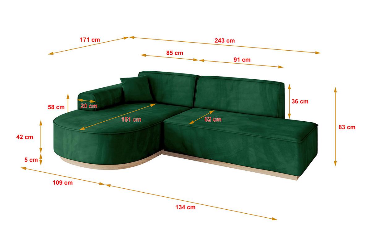 ECKSOFA Ottomane Links ARRIO-L1 - 243x171x83 cm Braun - Braun, Holzwerkstoff/Textil (243/171cm) - ALTDECOR