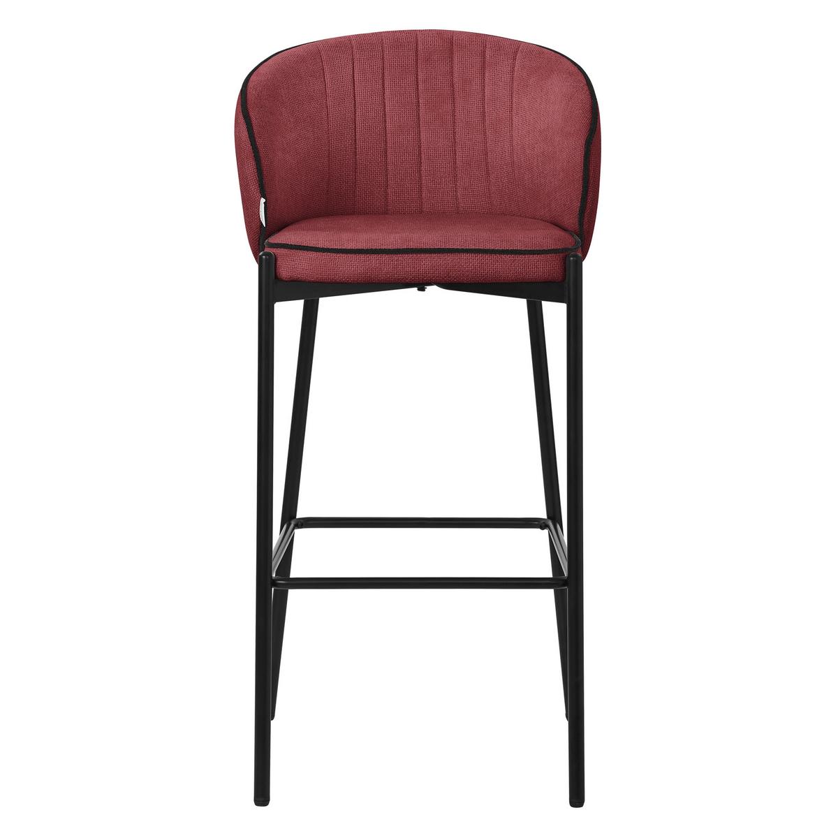 BARHOCKER 2er Set Rot mit Stoffbezug - Rot/Schwarz, Textil/Metall (50/101/54cm) - ML-DESIGN