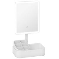 LED-SCHMINKSPIEGEL Kunststoff Glas Weiß - Weiß, Kunststoff (13.8/38/22cm) - HOMCOM