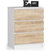 KOMMODE Weiß, Eiche Sonoma 77/60/40 - Weiß, Holzwerkstoff (60/77/40cm) - RAUMHIRSCH FURNITURE
