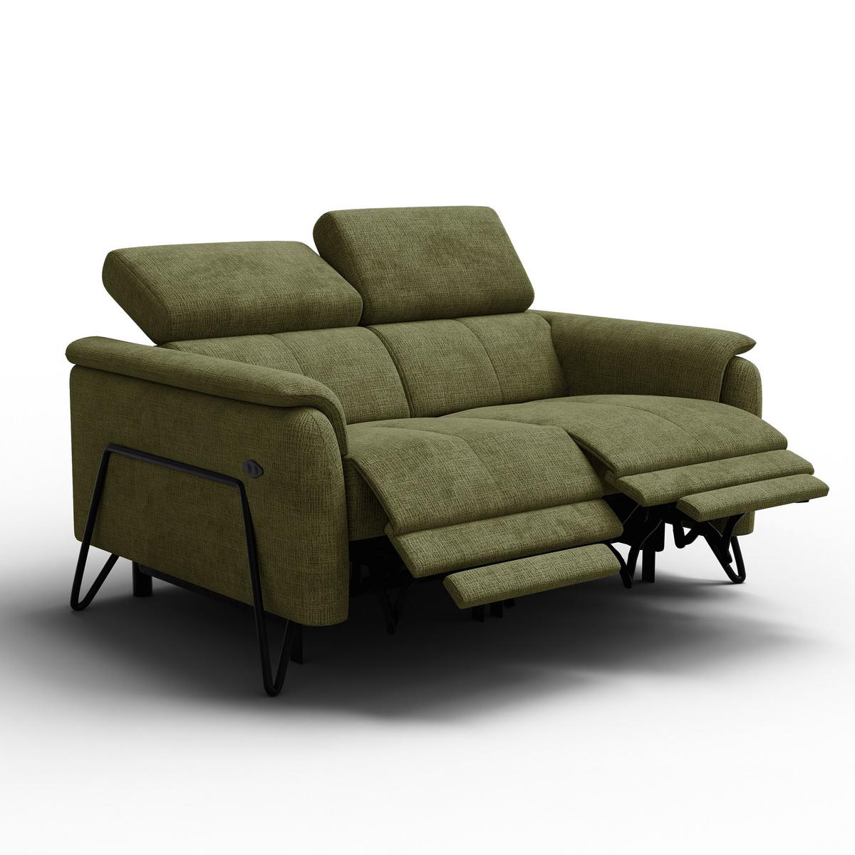 RELAXSOFA RODEN 2-Sitzer, olive - Olivgrün, Holz/Textil (152/82/103cm) - Wozimo