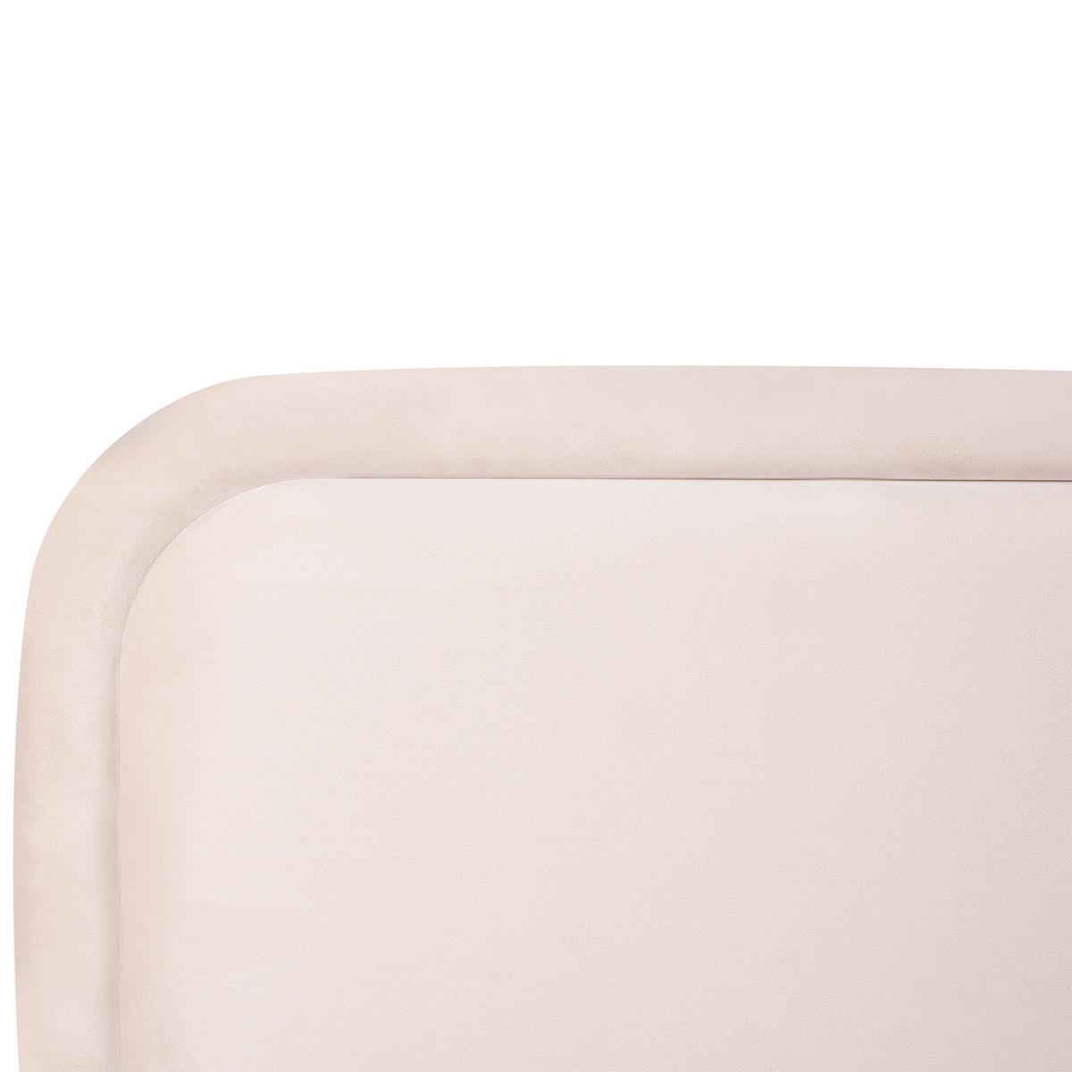 BETT mit Lattenrost 140/200 cm Samtstoff Hellbeige Suzette - Beige, Textil (140/200cm) - Beliani