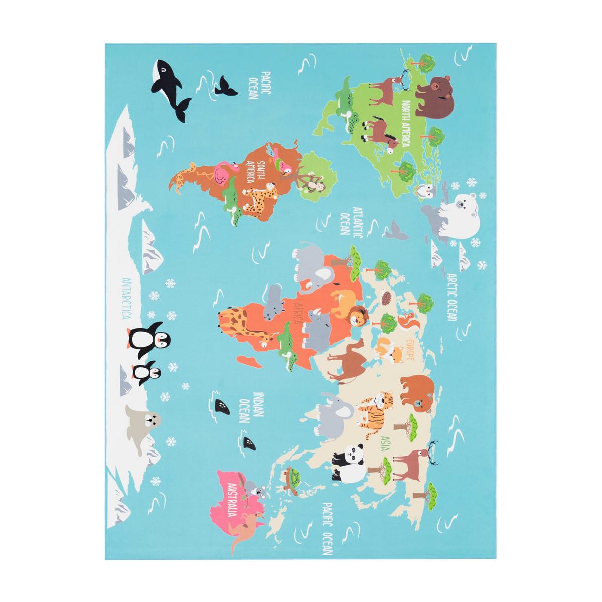 KINDERTEPPICH Türkis 100 x 200 cm - Türkis, Kunststoff (100/200cm) - TT Home