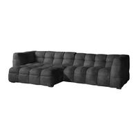 ECKSOFA RIO Anthrazit Velvet - Anthrazit/Schwarz, Textil (319/170cm) - KAWOLA