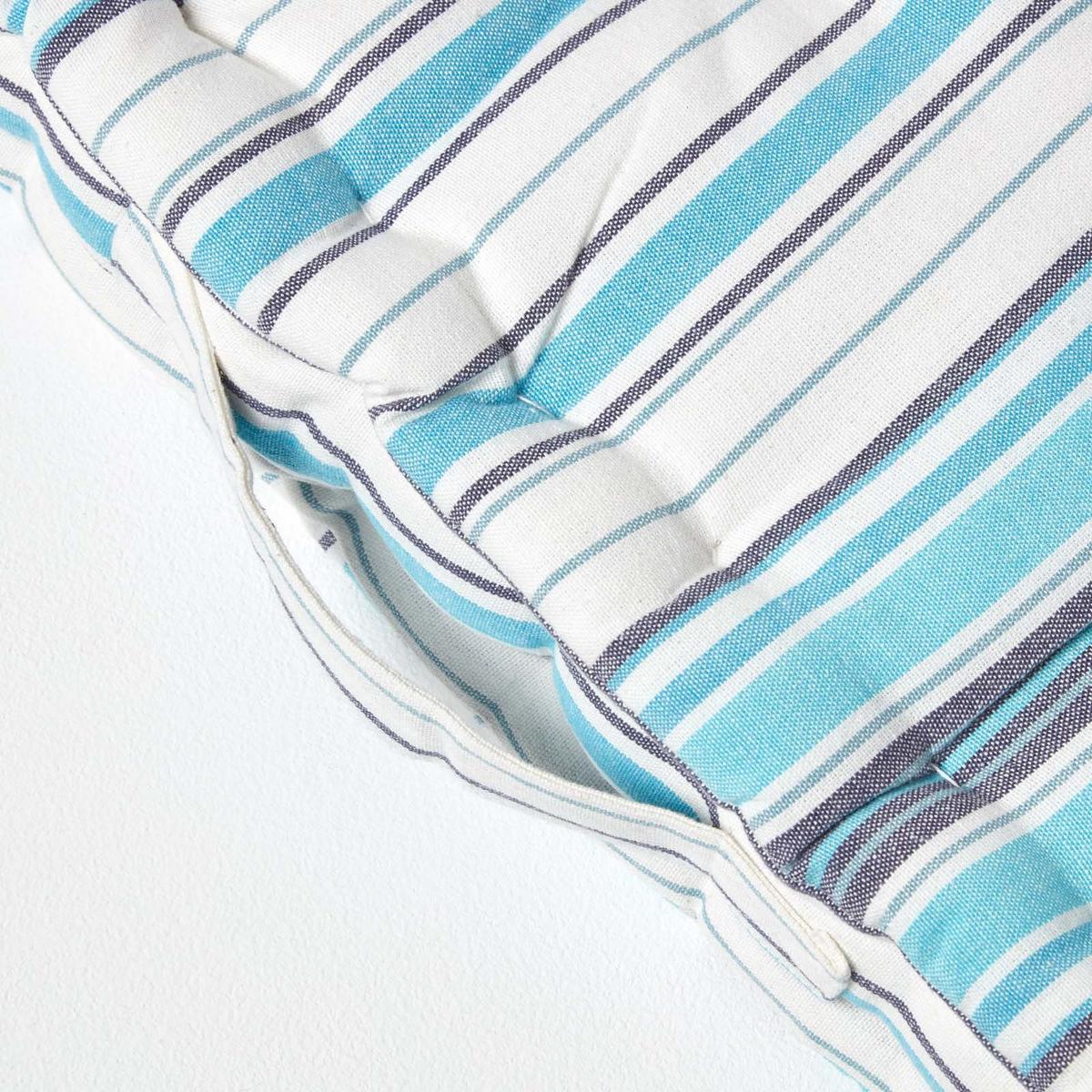SITZKISSEN New England blau-weiß 50/50/10 cm - Blau, Textil (50/50/10cm) - Homescapes
