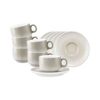 ESPRESSOTASSEN MIT UNTERTASSEN Sento Home Aura cream 80 ml 6er Set - Creme, Keramik (0.08L) - Seltmann Weiden
