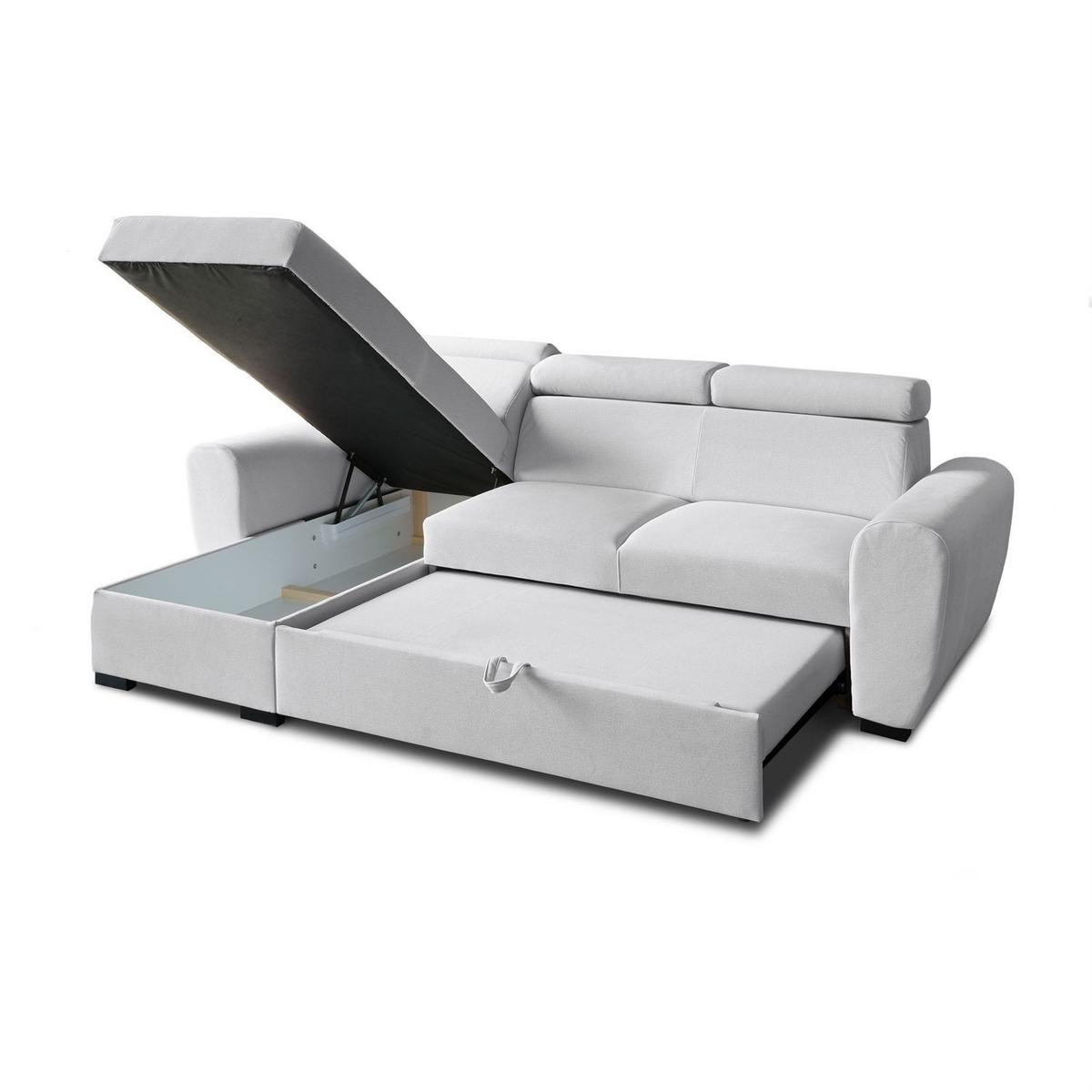 ECKSOFA FALCO mit Schlaffunktion Elli 81 - Grau, Textil (253/174cm) - Lookway