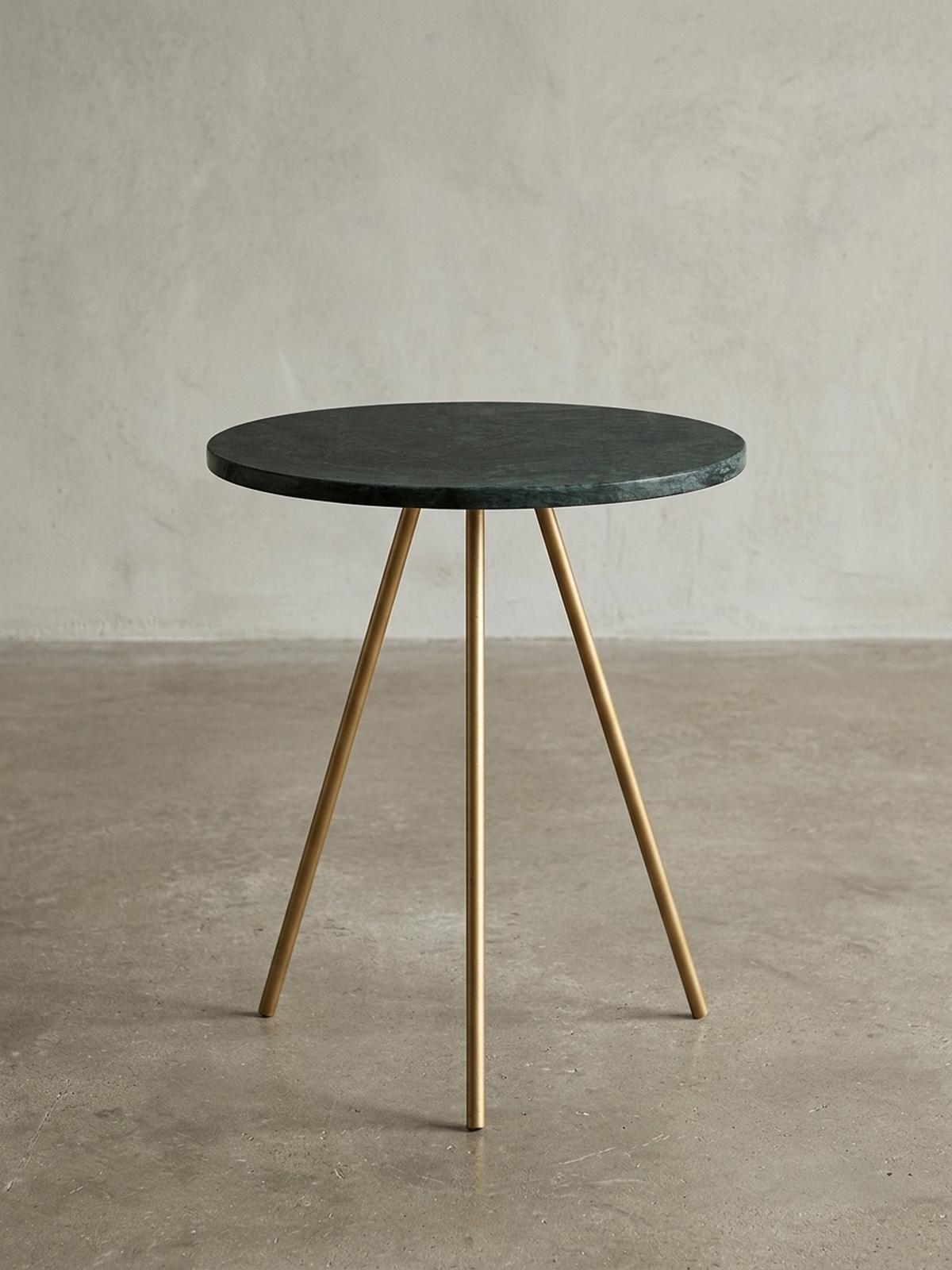 BEISTELLTISCH – Echter Marmor Grün Gold Metallbeine 38x38x44 cm - Goldfarben/Grün, Stein/Metall (38/38/44cm) - KADIMA DESIGN