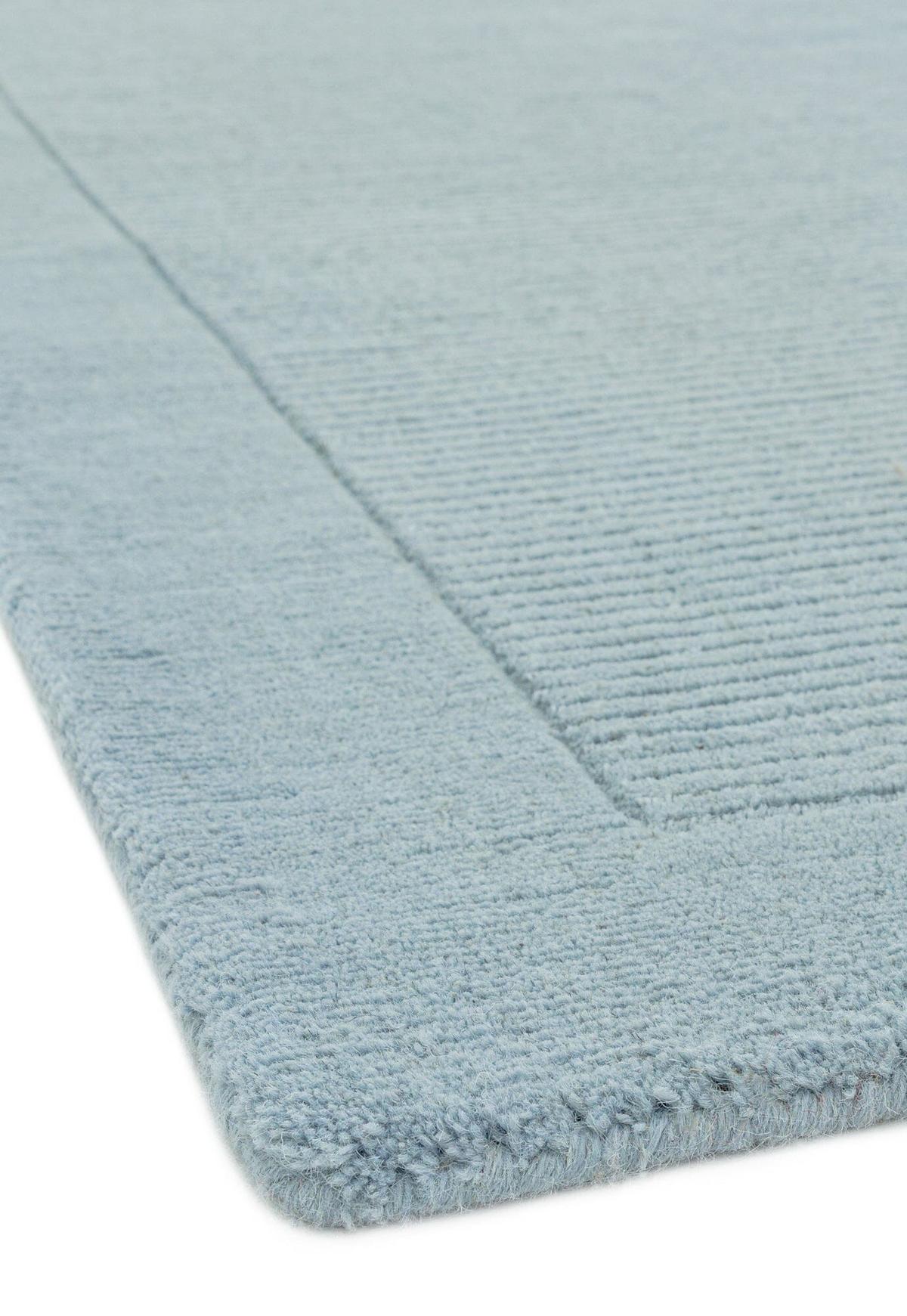 WOLLTEPPICH handgewebt STOW, mit Bordüre, Hellblaugrün, 160 x 230 cm - Blau, Textil (230/160cm) - KADIMA DESIGN