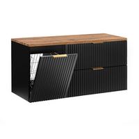 WASCHTISCHUNTERSCHRANK 120.8cm Adriel Schwarz und Holz - Schwarz, Holzwerkstoff (120.8/59/46cm) - Petits-meubles