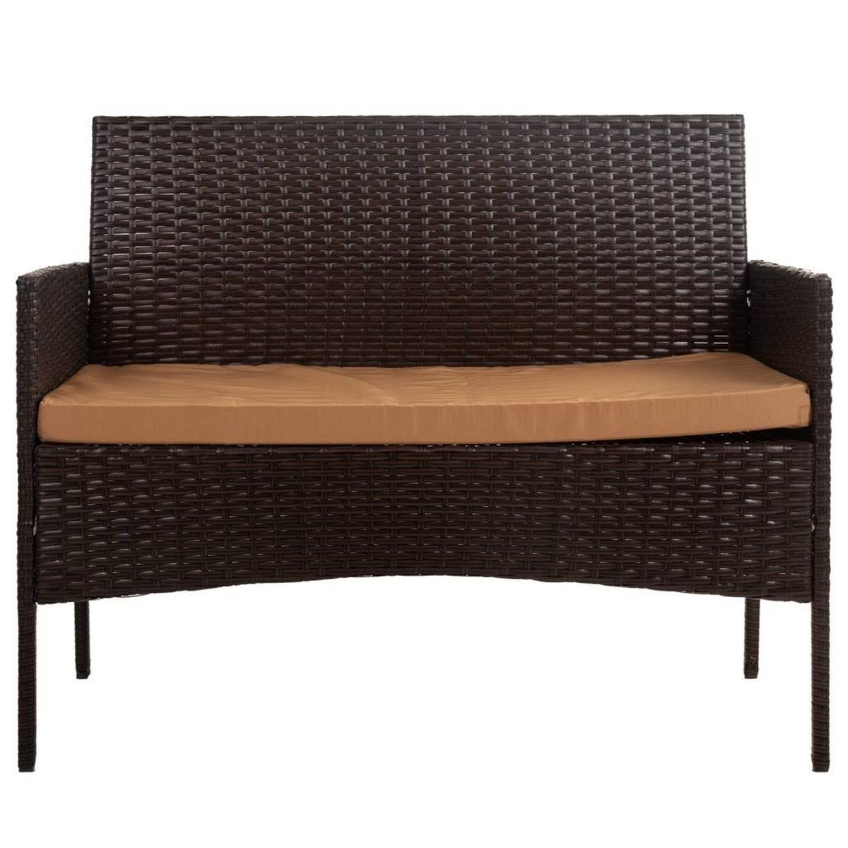 TISCH, SOFA und SESSEL, 4-tlg, Braun - Braun, Naturmaterialien - Wanderlust