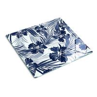 GLASPLATTE 60x52 cm Tropische Blumen - Blau, Glas (60/0.4/52cm) - TULUP