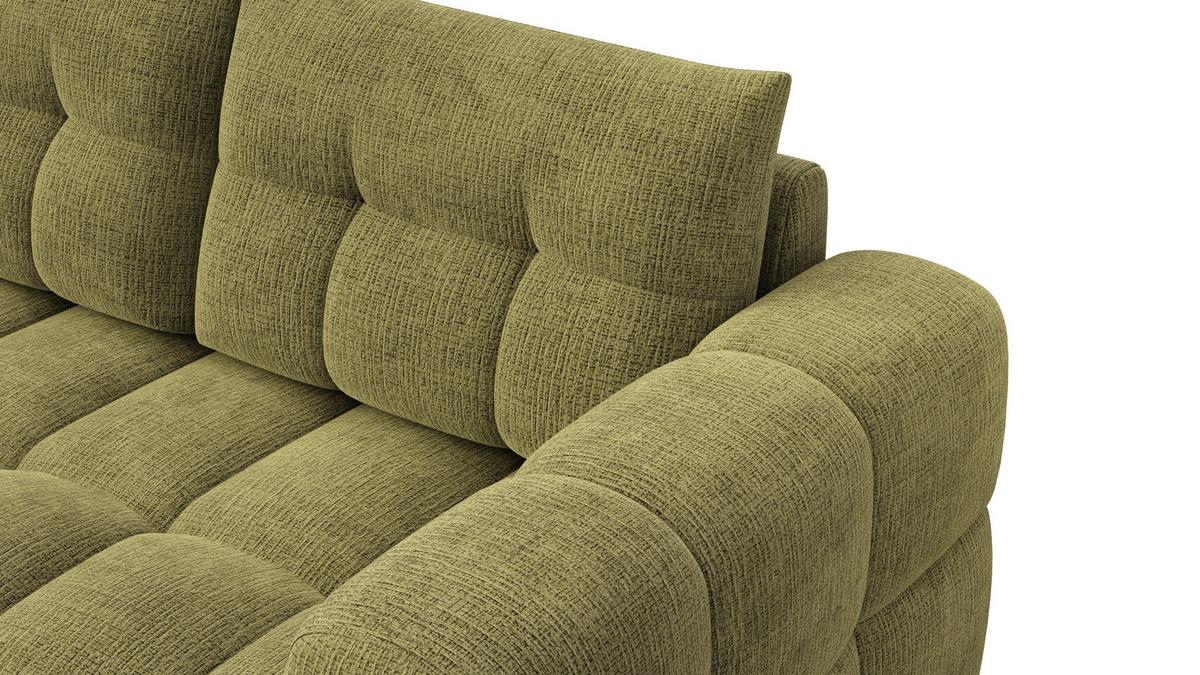 ECKSOFA CLOUDI 4-Sitzer links, olivgrün - Schwarz/Olivgrün, Holz/Textil (294/160cm) - Wozimo