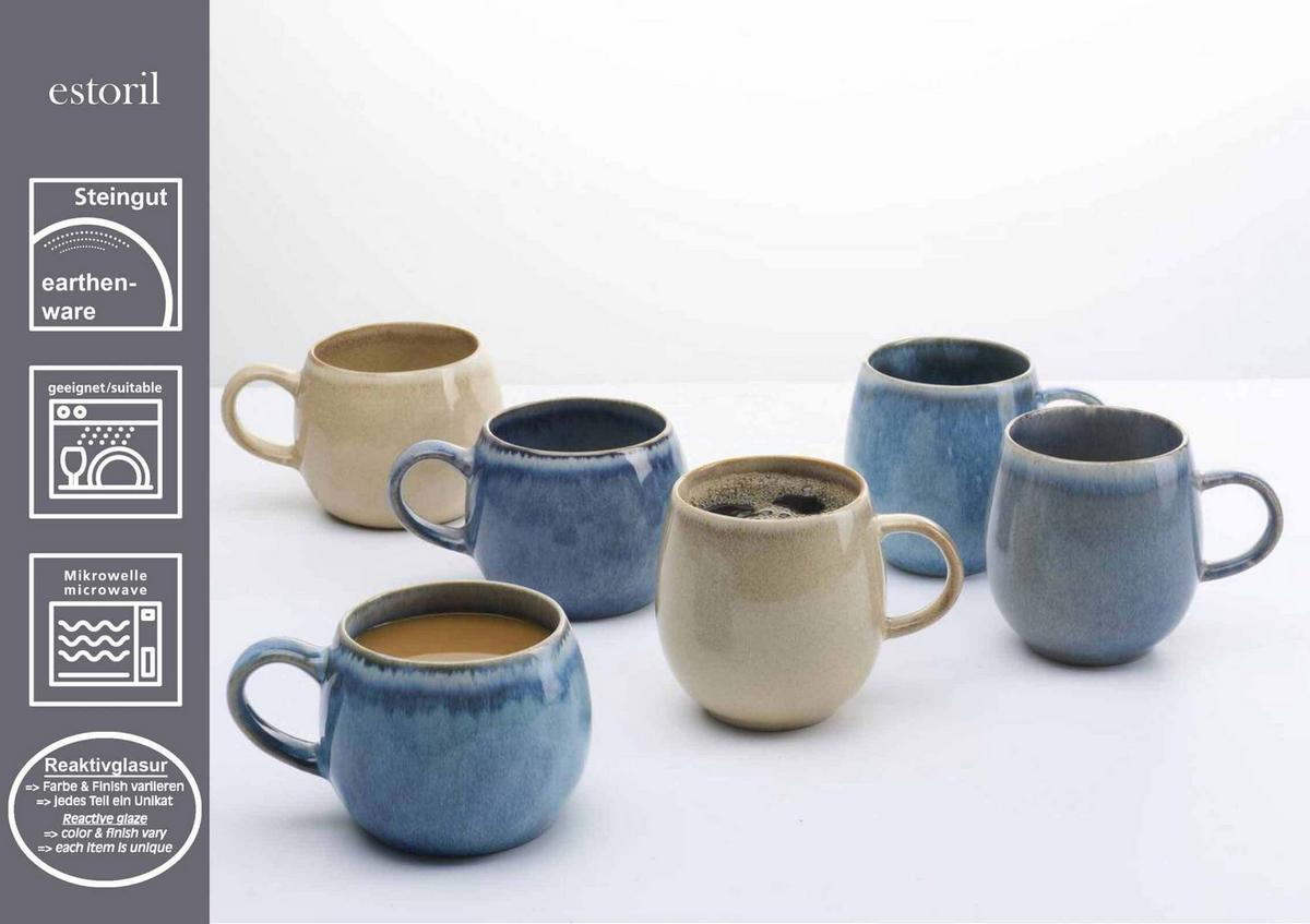 HENKELBECHER Estoril blau 480 ml 6er Set - Blau, Keramik (0.48L) - Ritzenhoff Breker