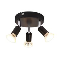 DECKENSTRAHLER Hans 12/12/8cm - Schwarz, Metall (12/12/8cm) - ZMH