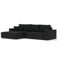 ECKSOFA TAURI mit Schlaffunktion Schwarz im Neve Stoff - Schwarz, Holz/Holzwerkstoff (294/185cm) - AltaBeds
