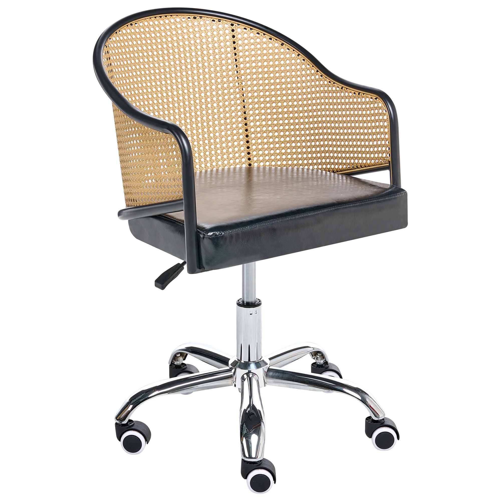 SCHREIBTISCHSTUHL Schwarz Redding - Silberfarben/Schwarz, Kunststoff (50/77/50cm) - Beliani