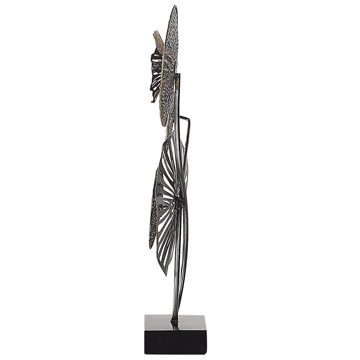 DEKOFIGUR Silber Uranium - Silberfarben/Goldfarben, Metall (31/44/8cm) - Beliani