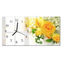WANDUHR aus Glas 60x30 cm - Blumen - Gelb, Glas (60/30/0.4cm) - TULUP