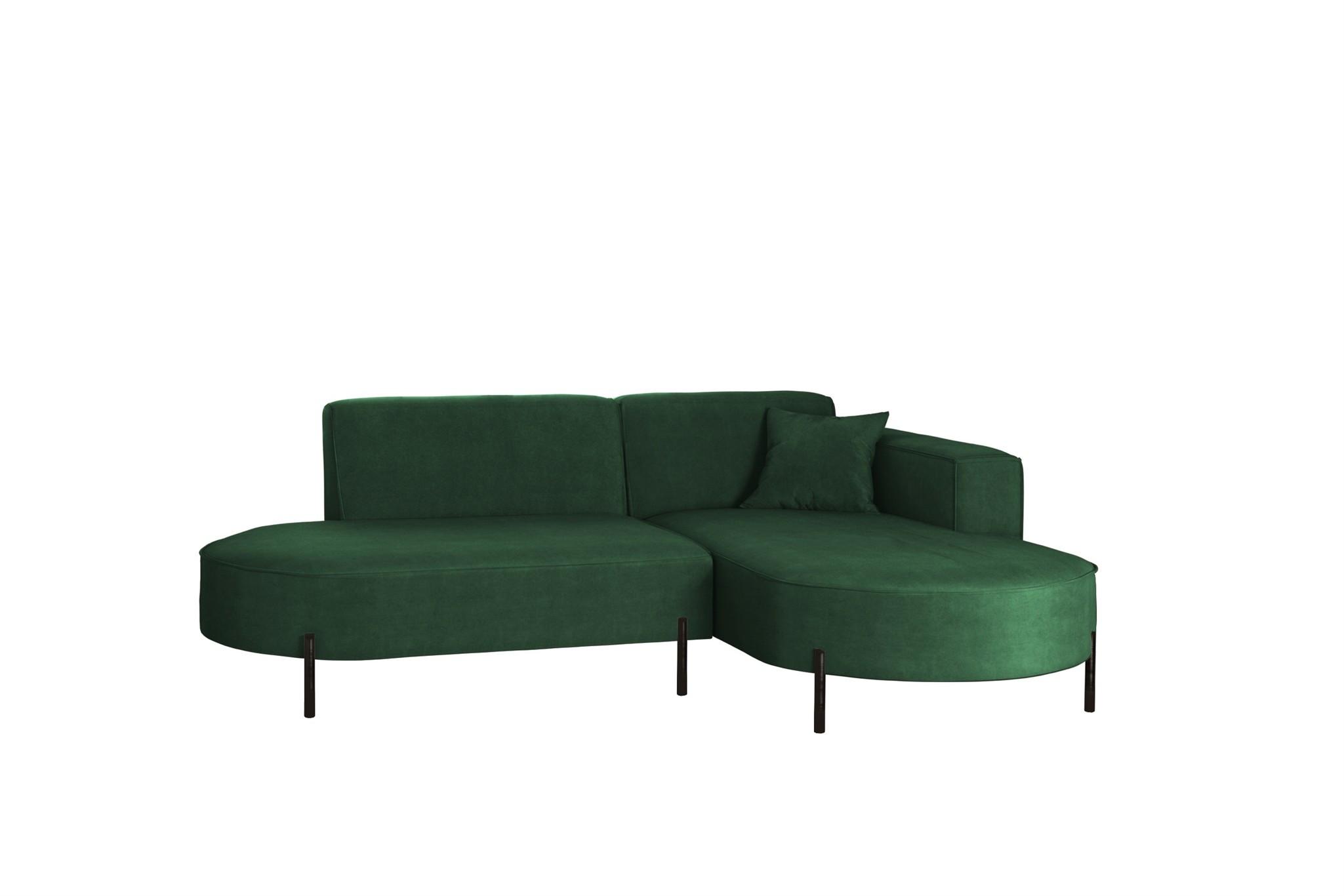 ECKSOFA Valencia Xs - Dunkelgrün, Holzwerkstoff/Textil (236/165cm) - Fun Möbel