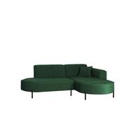 ECKSOFA Valencia Xs - Dunkelgrün, Holzwerkstoff/Textil (236/165cm) - Fun Möbel