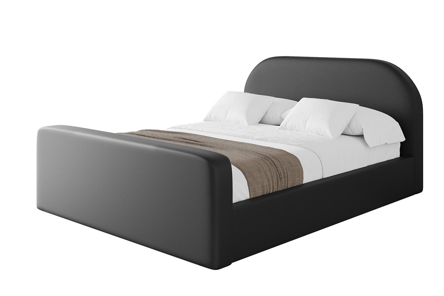 POLSTERBETT mit Bettkasten, Fußteil und Lattenrost, Boxbett mit Matratze H3/H4 - TIVON-Z 180x200 Schwarz Kunstleder - Schwarz Hochglanz, Holzwerkstoff/Textil (180/200cm) - ALTDECOR