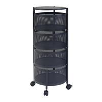 ROLLWAGEN Steigen - Schwarz, Metall (33/74.5/33cm) - [en.casa]