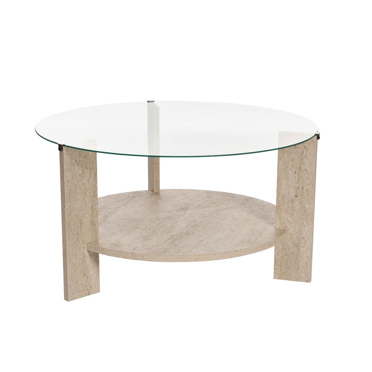 COUCHTISCH mit 2 Platten, davon eine aus gehärtetem Glas 75/75/40 cm - Beige, Holzwerkstoff (7.5/75/40cm) - Calicosy