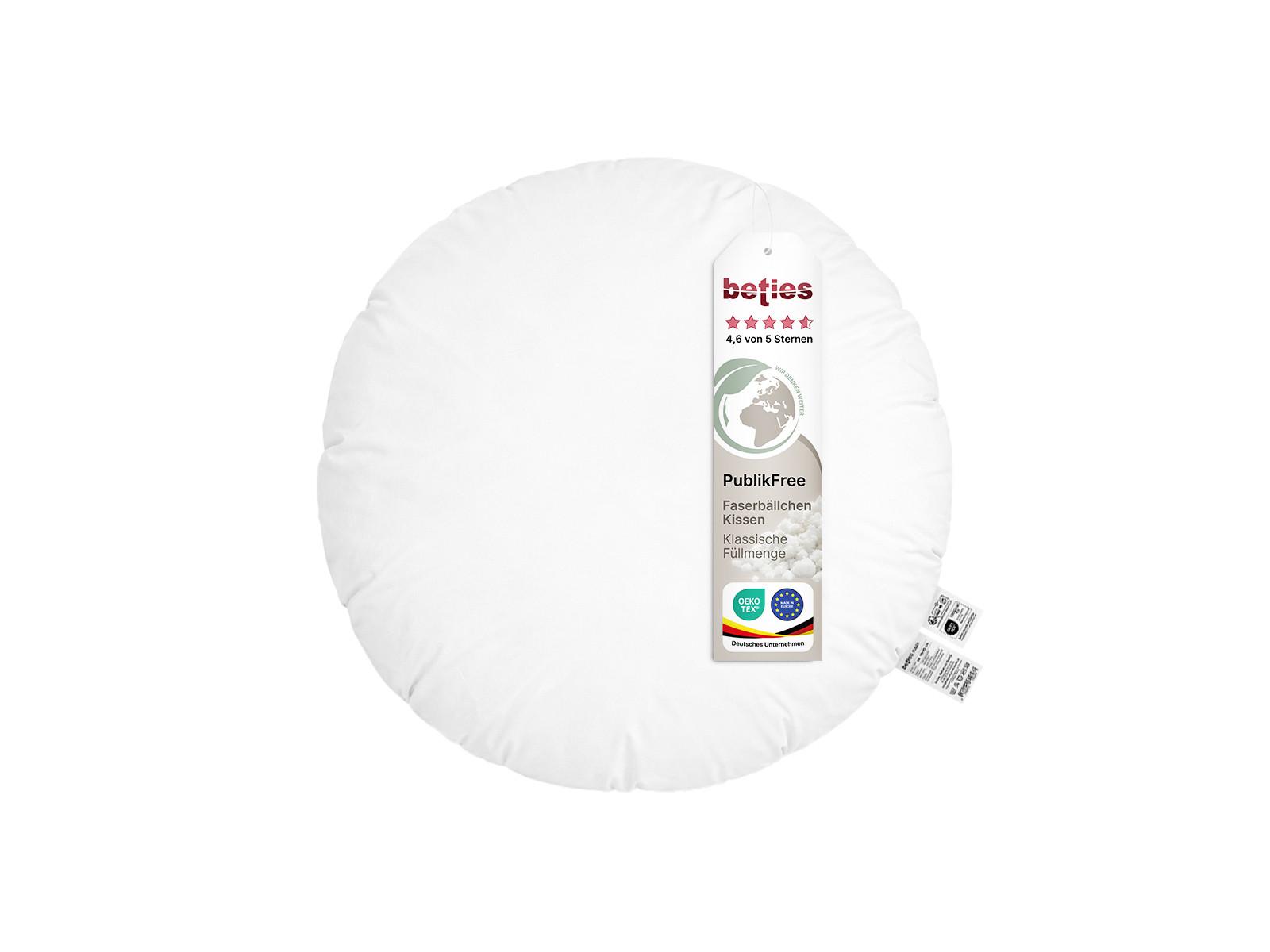 KISSENFÜLLUNG Rund PublikFree Faserbällchen 50 cm Ø - Weiß, Naturmaterialien/Kunststoff (50/50cm) - beties Heimtextil