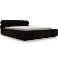 POLSTERBETT Plaza 160x200 Schwarz - Schwarz/Naturfarben, Holz/Kunststoff (160/200cm) - Graingold