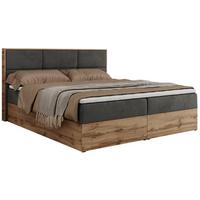 BOXBETT ALBERO 2 - 140/200 Dunkelgrau Velvet - H4 - Dunkelgrau, Holz/Textil (140/200cm) - MKS