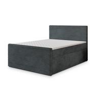 BOXBETT NOLEN 180x200 cm mit Matratze und Topper - Grau - Grau, Holz (180/200cm) - MASSENO
