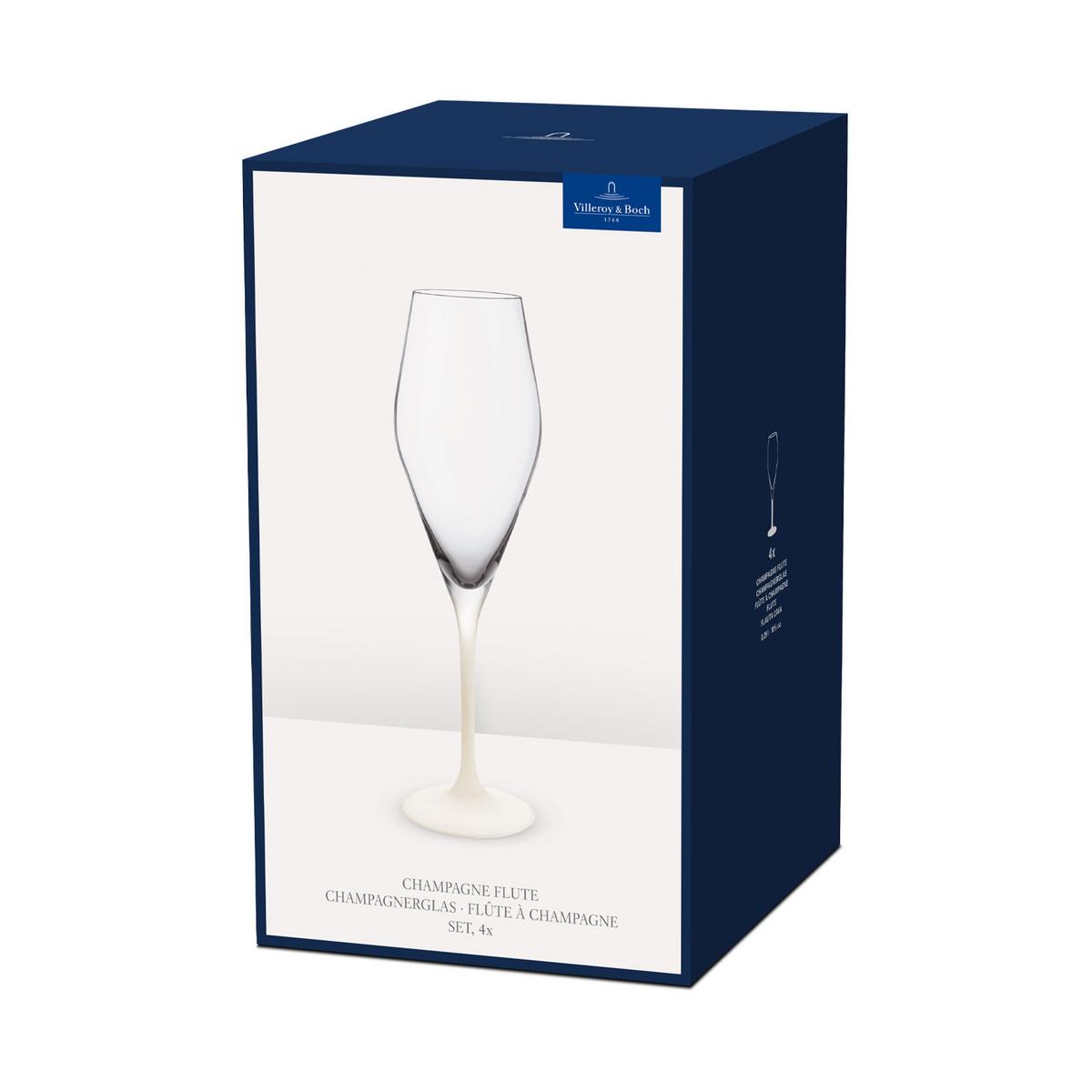 CHAMPAGNERGLÄSER Manufacture Rock weiß-transparent 260 ml 4er Set - Transparent/Weiß, Glas (0.26L) - Villeroy & Boch