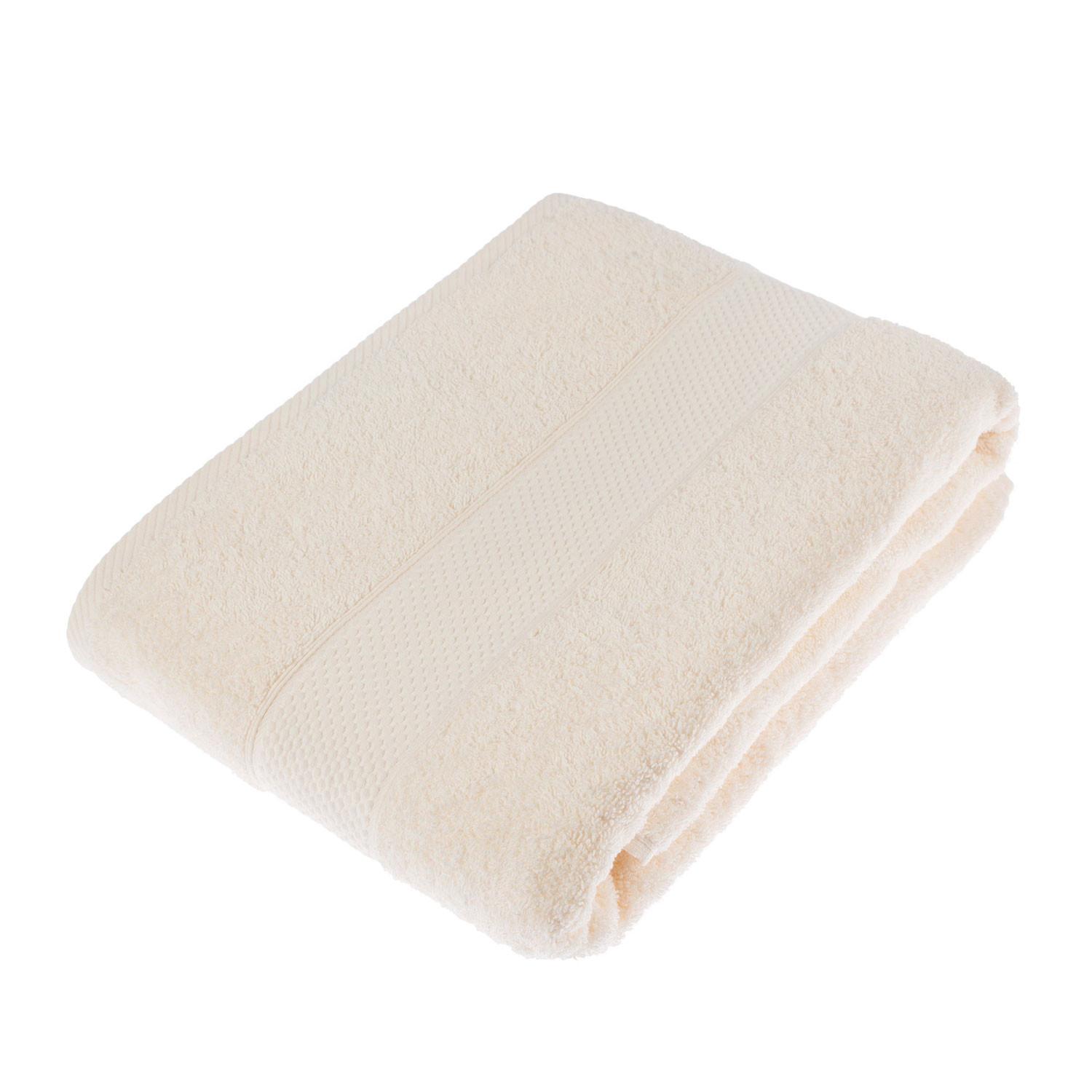 BADETUCH Essential creme 100/150 cm - Creme, Textil (100/150cm) - Homescapes