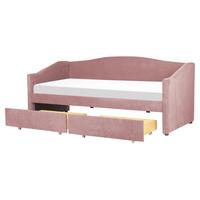 TAGESBETT mit Stauraum 90x200 cm Rosa Vittel - Pink, Textil (90/200cm) - Beliani