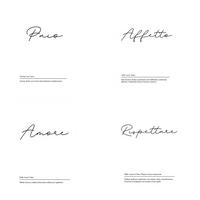 POSTER Set mit 4 Englisch ‚Le coppie‘ von Wörtern mit Definitionen A4 Rahmenlos - Klar, Papier (29.7/3cm) - Nacnic