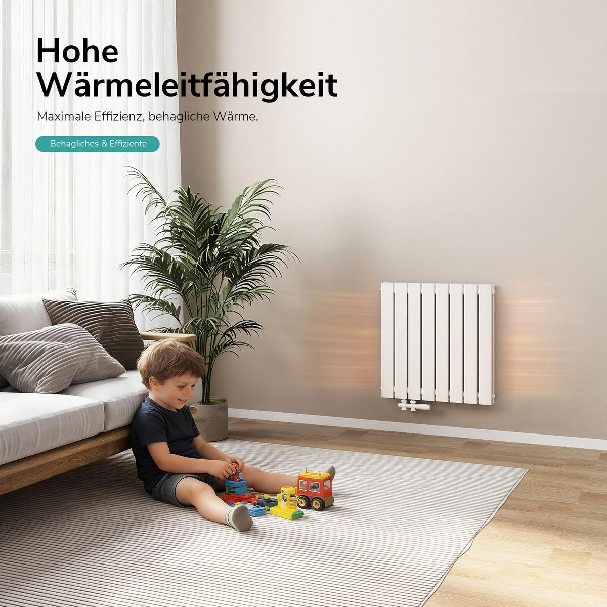 HEIZKÖRPER Flachheizkörper Weiß 63/62/6,6 cm - Weiß, Metall (62/63/6.6cm) - EMKE