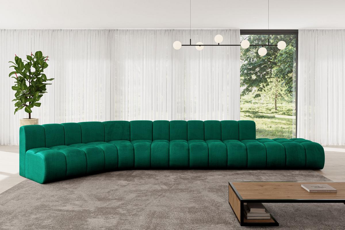 ECKSOFA modulares Sofa Brilo-L2 - 471x174x70 cm Grün - Dunkelgrün, Holzwerkstoff/Textil (471/174cm) - ALTDECOR