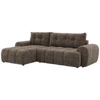 ECKSOFA MARIVO L - Braun Schenille grob gewebt - Links Seite - Schwarz/Braun, Kunststoff/Textil (161/271cm) - MKS