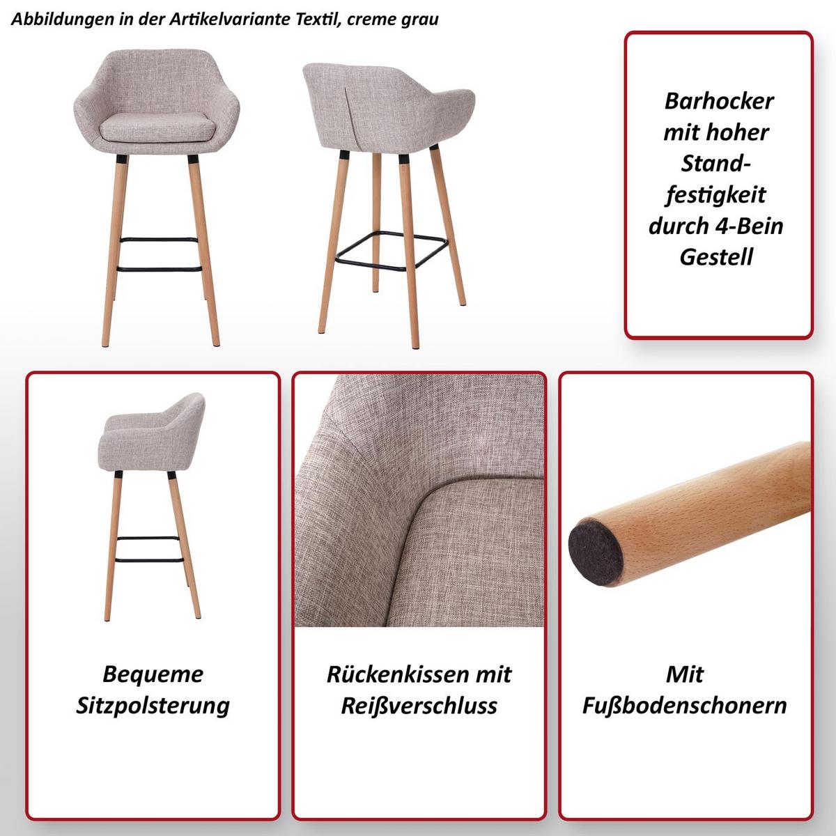 BARHOCKER Weiß 2er-Set - Weiß, Textil (53/99/45cm) - MCW