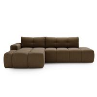 ECKSOFA Montero Bouclé-Stoff Braun Rechts - Braun, Holz/Textil (280/177cm) - Graingold
