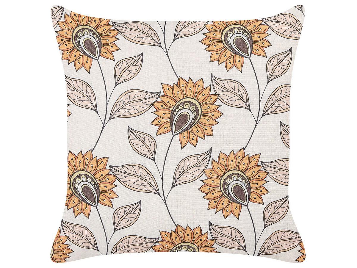DEKOKISSEN 2er-Set Cremeweiß 45/45 cm Tuberose - Ecru, Textil (45/45cm) - Beliani