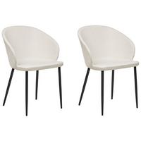 ESSZIMMERSTUHL 2er-Set hellbeige/schwarz Mason - Beige/Schwarz, Textil (45/82/45cm) - Beliani