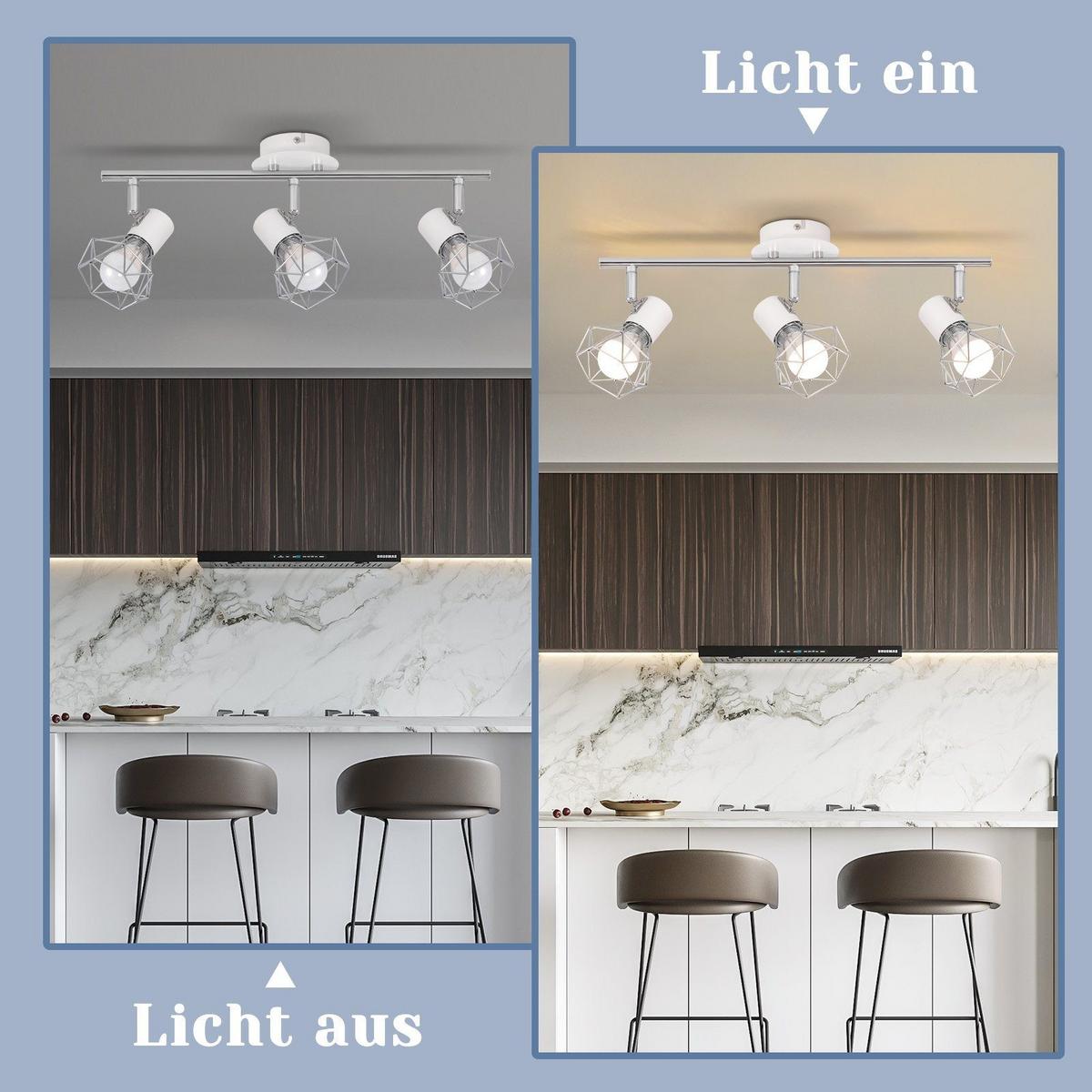 DECKENSTRAHLER Chloris 3-flammig 49/10/20 cm - Weiß, Metall (49/10/20cm) - Nettlife