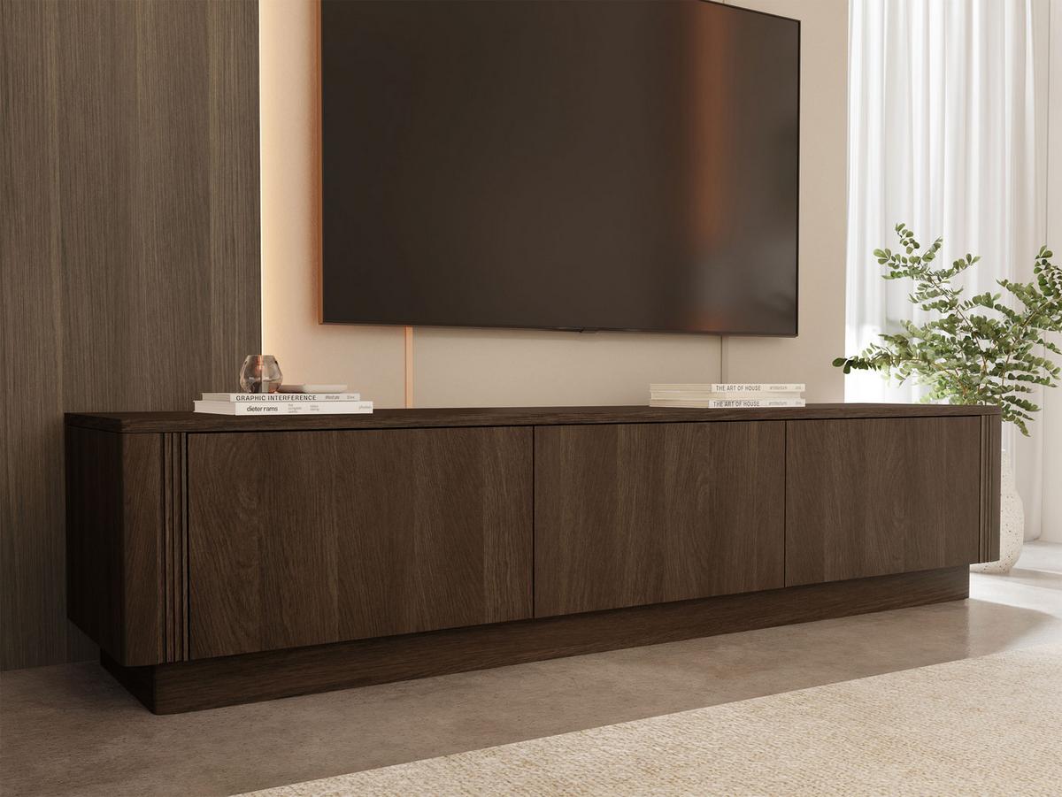 TV-SCHRANK Netari 3D - Dunkelbraun, Holzwerkstoff (180/41/40cm) - MIRJAN24